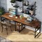 Tribesigns 78 Inch Two Person Desk Rustic Double Workstation With Shelf